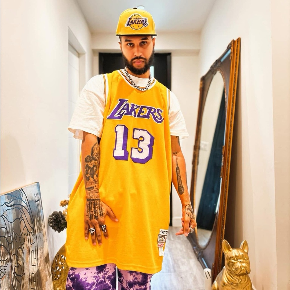 Wilt Chamberlain Lakers Jersey 1971-72 Mitchell Ness NBA Throwback, Sz 56, Men's